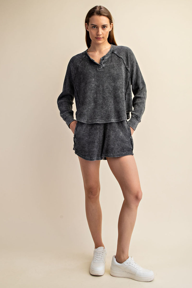 Casual Bliss Mineral Wash Shorts