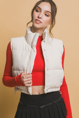 Cropped Puffer With Pockets Girll!!