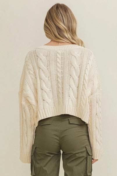 Sweet Girl Cropped Knit Sweater