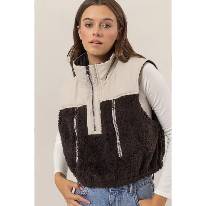 Looking Cute Faux Puffer Vest