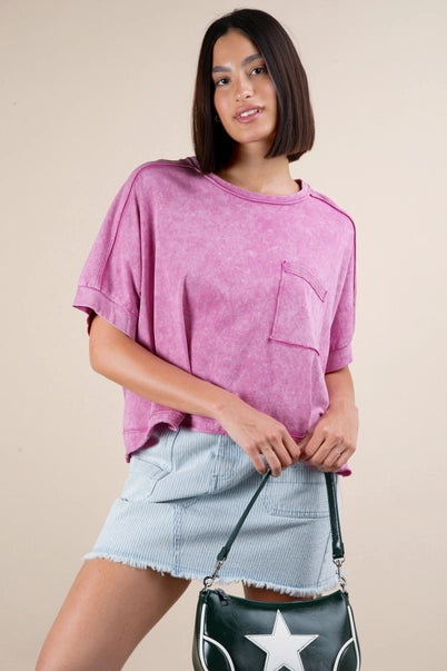 Mineral Washed Comfy Knit Top