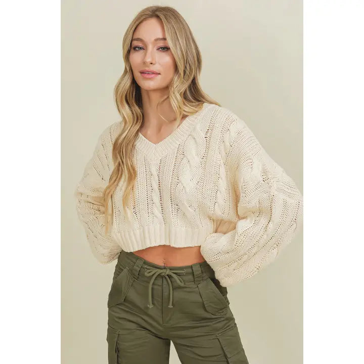 Sweet Girl Cropped Knit Sweater