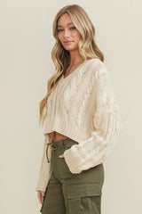 Sweet Girl Cropped Knit Sweater