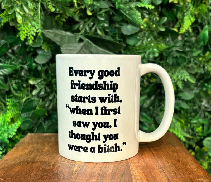 Every Good Friendship Starts With, "When I First Saw You, I Thought You Were A Bitch." Coffee Mug