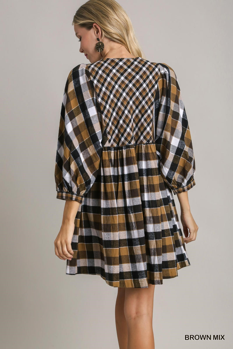 Plaid Darling Babydoll Dress