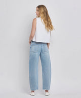 High Rise Barrel Leg Jeans