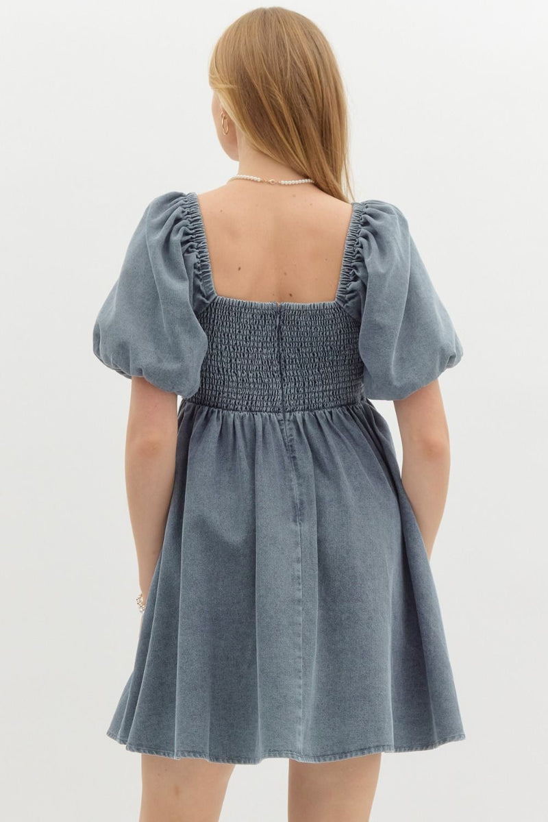 Denim Dazzle Babydoll Dress