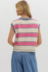 You're Loved Stripe Knit Sweater