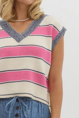 You're Loved Stripe Knit Sweater