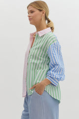 Cutesy Stripe Colorblock Top