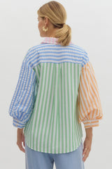 Cutesy Stripe Colorblock Top